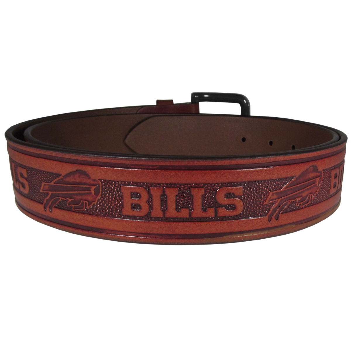 Siskiyou Sports FBLT015-L Unisex NFL Buffalo Bills Leather Embossed Belt - Size 46 - One Size