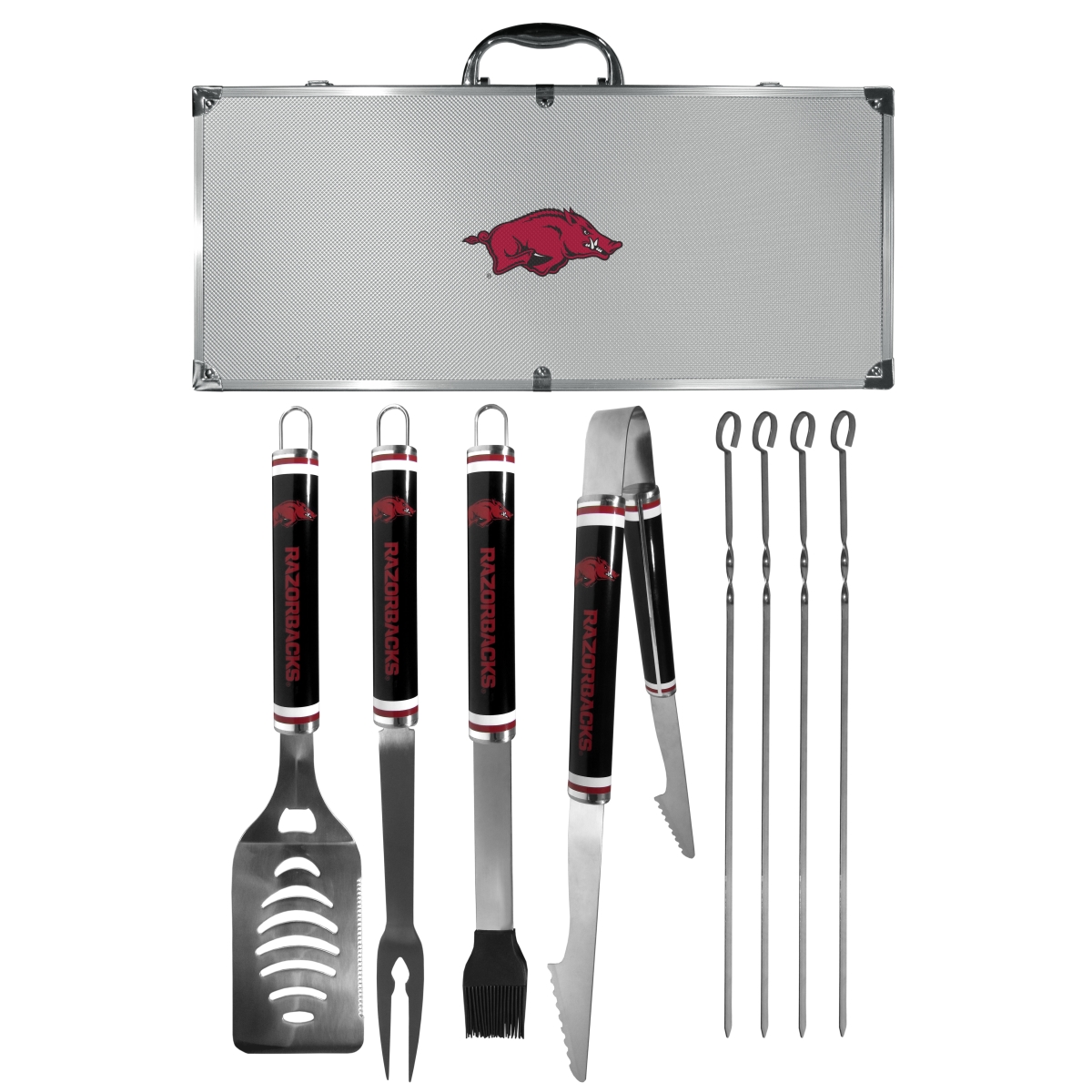 Siskiyou Sports C8LS12 Arkansas Razorbacks 8 Piece Logo BBQ Set