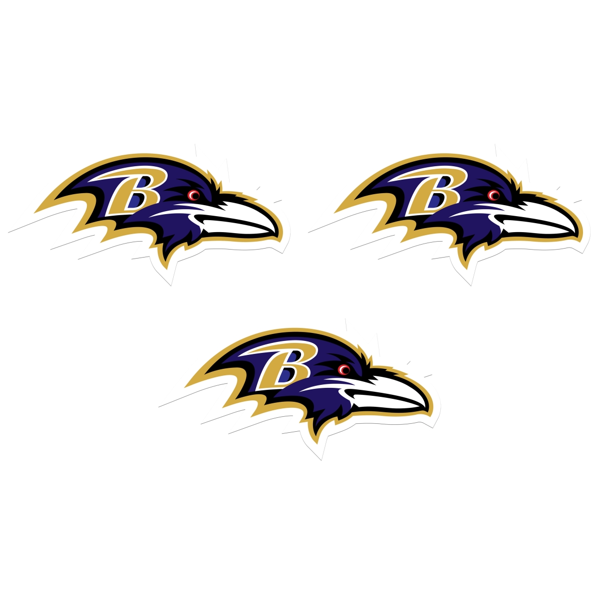 Siskiyou Sports F3LD180 Baltimore Ravens Auto Decal - Pack of 3
