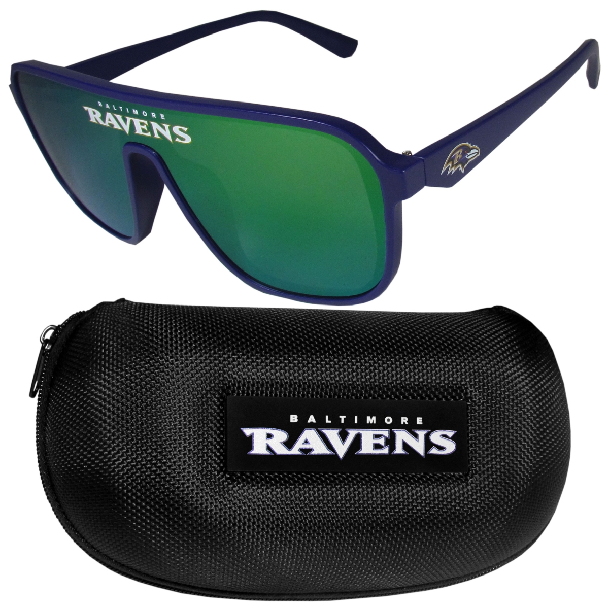 Siskiyou Sports FPAV180CP Baltimore Ravens Shield Sunglasses with Case
