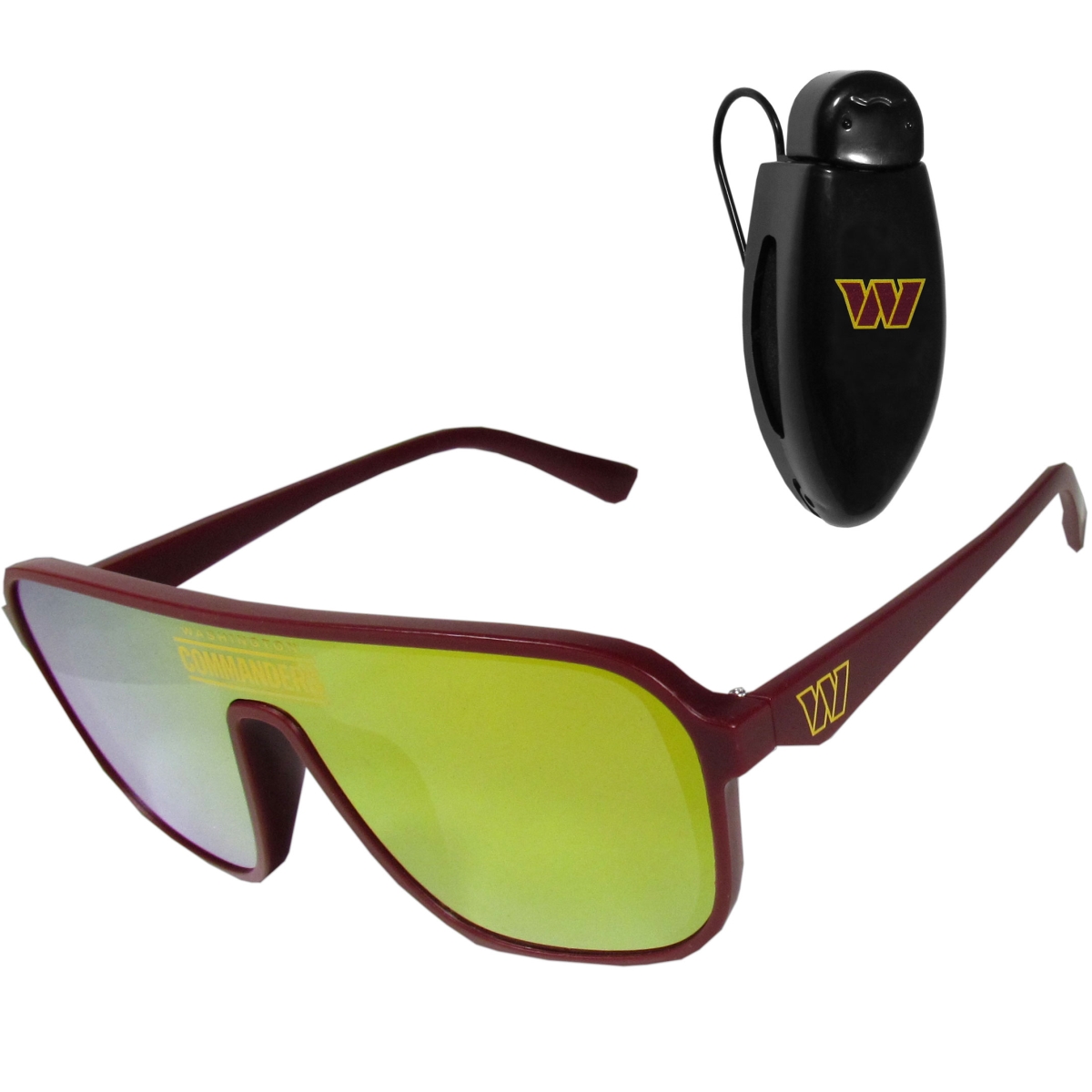 Siskiyou Sports FPAV135VC Washington Commanders Shield Sunglasses with Visor Clip
