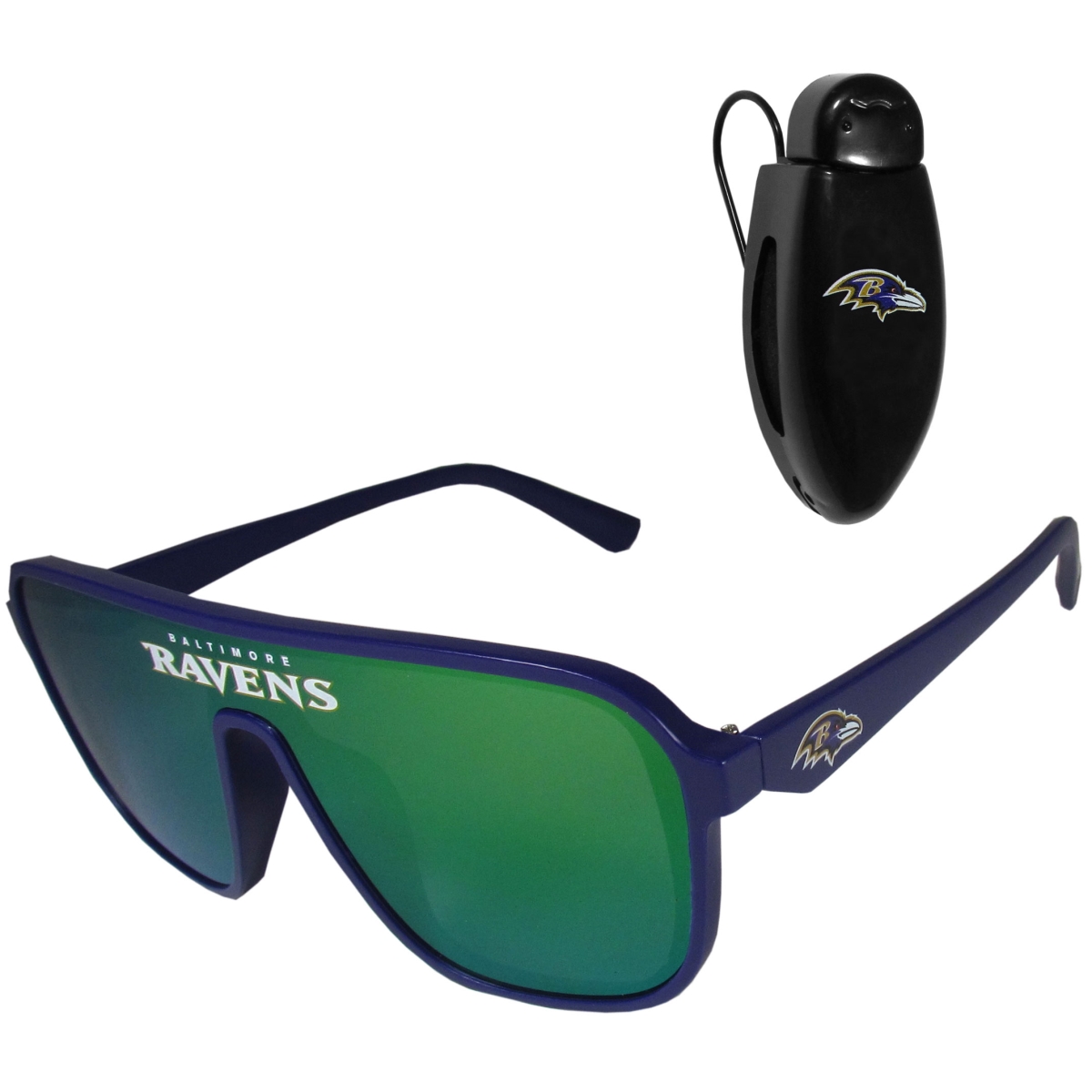 Siskiyou Sports FPAV180VC Baltimore Ravens Shield Sunglasses with Visor Clip