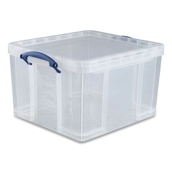 Picture of Really Useful Box RUA42LCL Snap-Lid Storage Bin - 42 Litre - Clear & Blue