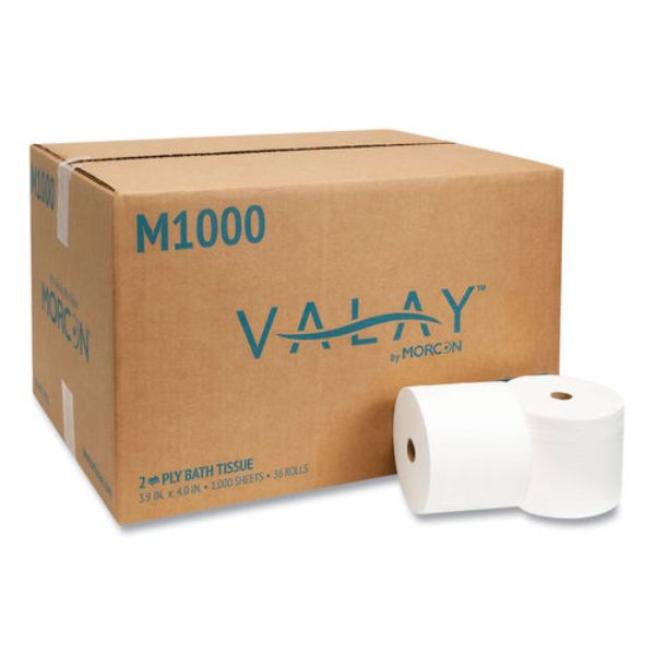MORM1000 Small Core Bath Tissue  Septic Safe  2Ply  White  36 Rolls