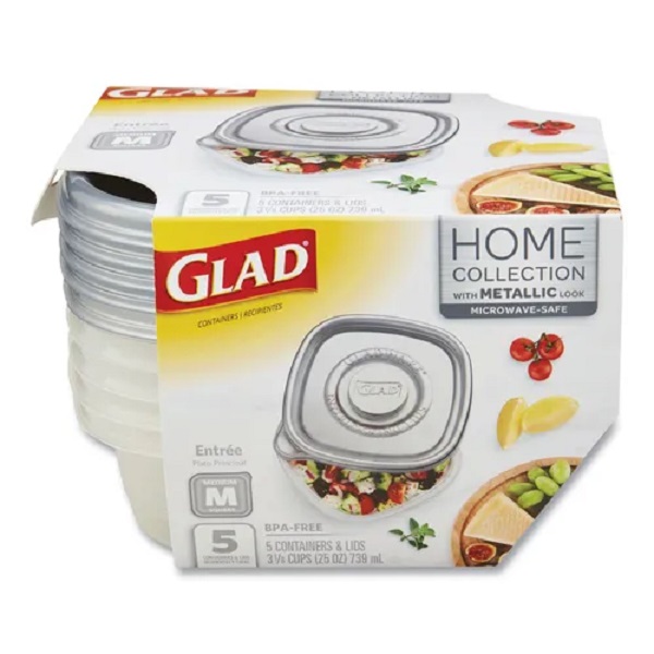 Picture of Clorox Sale CLOXZA60795 25 oz Home Collection Food Storage Containers with Lids - Clear - Pack of 5