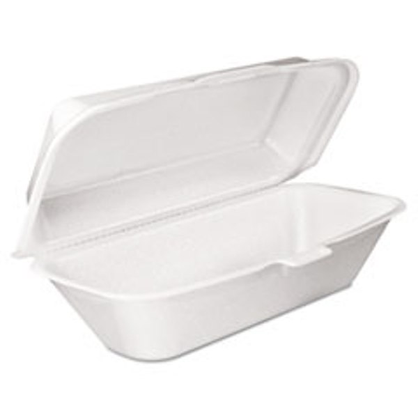 Picture of Dart DCC99HT1R 5.3 x 9.8 x 3.3 in. Foam Hinged Container with Removable Lid, White