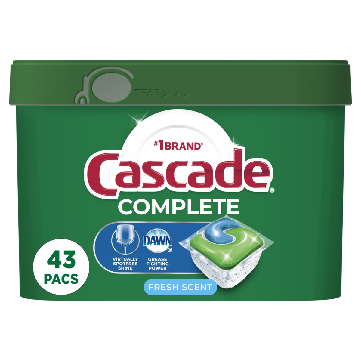 43 oz Cascade Complete ActionPacs Dishwasher Fresh Scent Detergent -  MAKEITHAPPEN, MA3755990