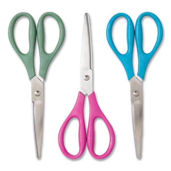 UBR6607U0124 Ueco Concave Tip Scissors, Assorted Color - Pack of 3