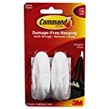 Picture of 3M 17081ES 3 lbs General Purpose Hooks Designer Holds White - 2 Hooks & 4 Strips per Pack