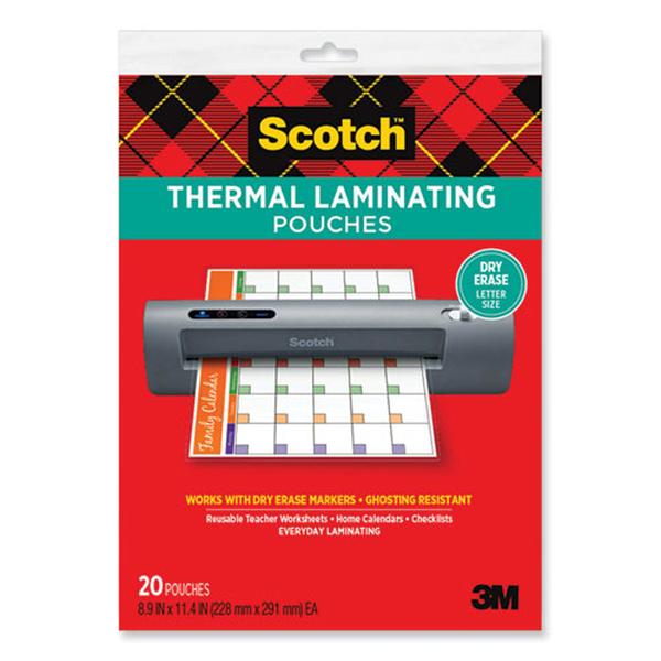Picture of Scotch MMMTP385420DE 8.9 x 11.4 in. 3 Mil Laminating Pouch&#44; Clear - Pack of 20