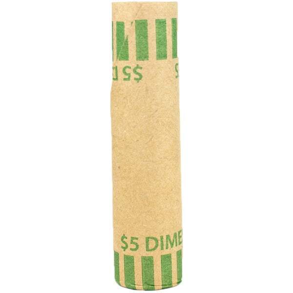 Picture of Controltek CNK560053 Gunshell Crimped-End Coin Wrapper&#44; Kraft & Green