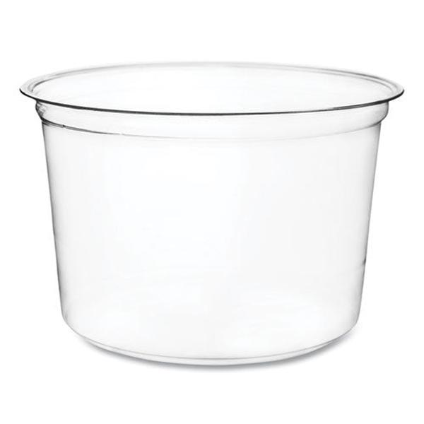Picture of Vegware VEGCFDC16 4.6 Dia. x 3 in. 16 oz Plastic Round Deli Container, Clear