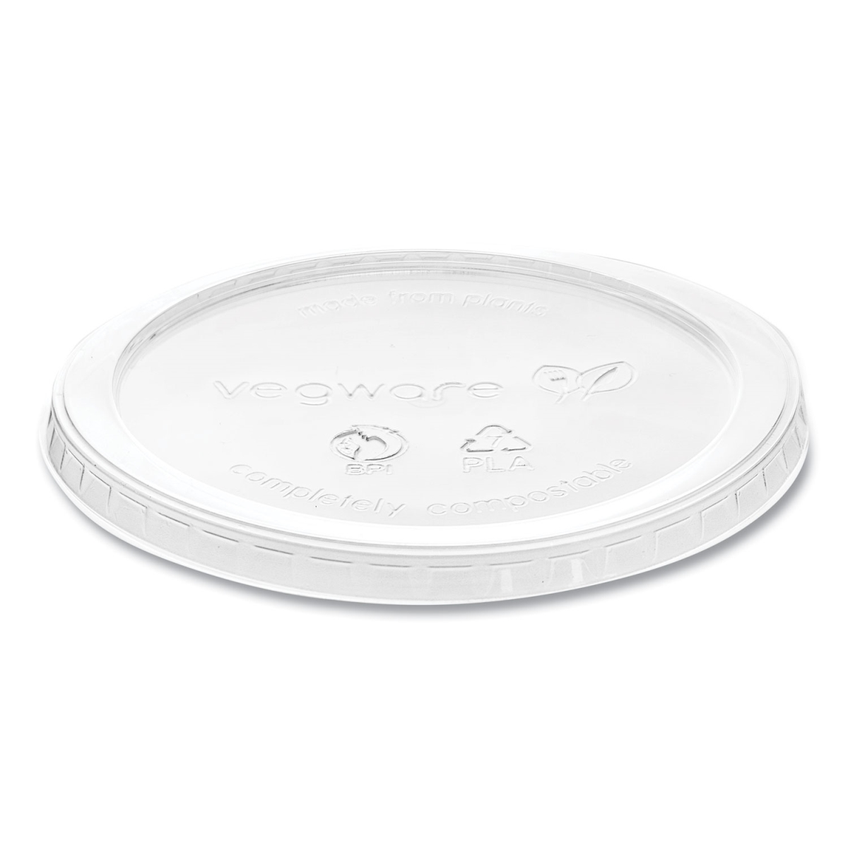 Picture of Vegware VEGVDC120H 8-32 oz Round Deli Pot Lids for Deli - Case of 500