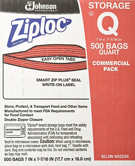 Picture of SC Johnson SJN682256 Ziploc Quart Storage Bag
