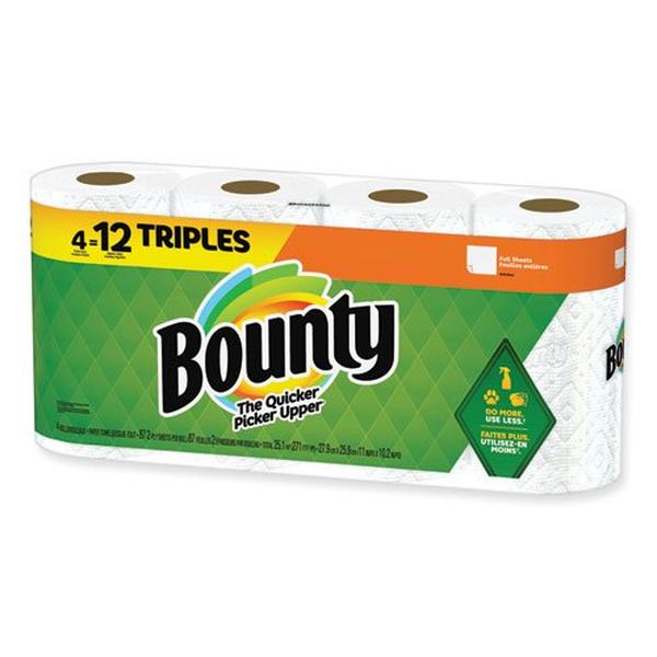 Picture of Bounty PGC06109 10.5 x 11 in. 2-Ply Kitchen Roll Paper Towels&#44; White - 4 Triple Rolls Per Pack - 6 Packs Per Case