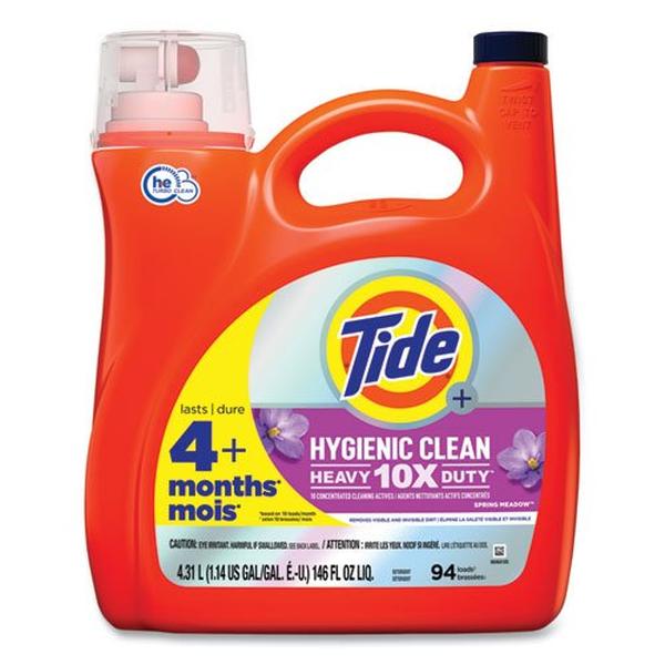 PGC09449 146 oz Spring Mdw Hygienic Clean HD Liq Laundry Detergent - 4 Count -  Tide