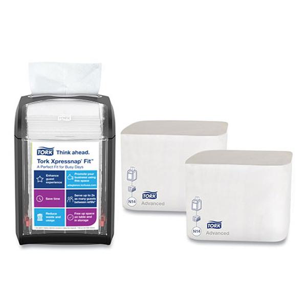 Picture of Tork TRK800723 4 x 6 x 7 in. Xpressnap Fit Napkins Starter Pack, Black