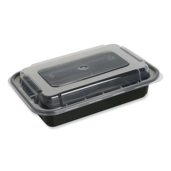 Picture of Gen GENTORECT24 24 oz Plastic Food Container, Black & Clear - Pack of 150