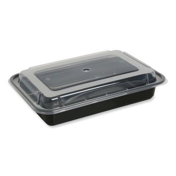 Picture of Gen GENTORECT28 28 oz Plastic Food Container, Black & Clear - Pack of 150