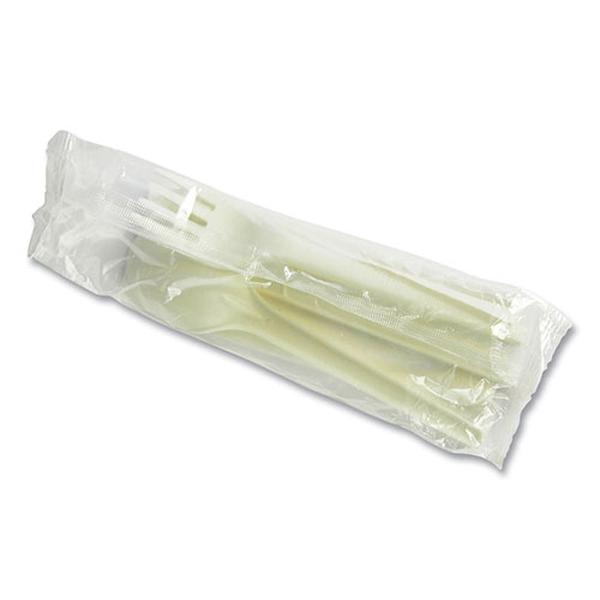Picture of Vegware VEGVWKFSWN Cutlery Kit for Fork, Knife, Spoon & Napkin - Pack of 250