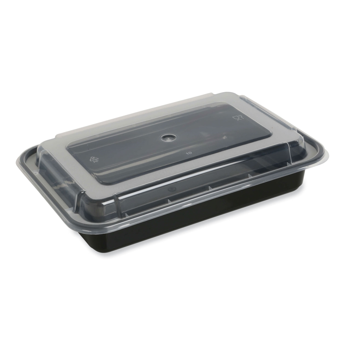 Picture of Gen GENTORECT32 32 oz Takeout Food Container with Lid, Black & Clear - 150 Count