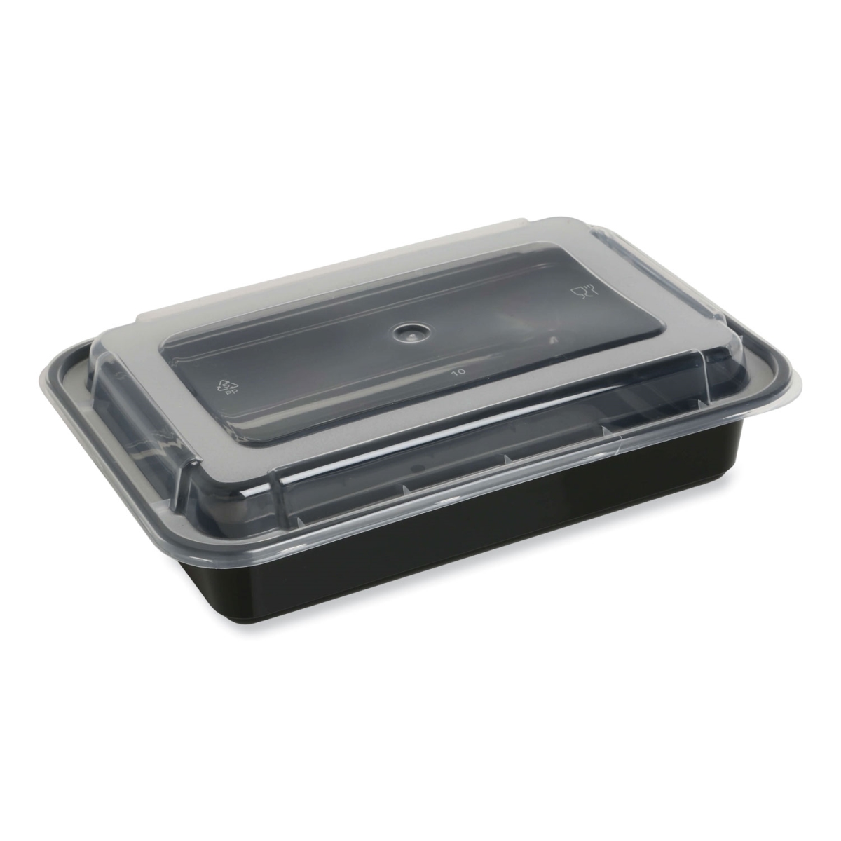 Picture of Gen GENTORECT38 38 oz Takeout Food Container with Lid, Black & Clear - 150 Count