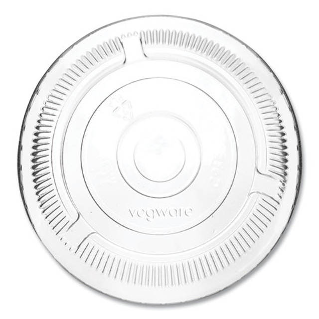 Picture of Vegware VEGC96FCH 96 Series Plant-Based Compostable Straw Slot Plastic Flat Lid