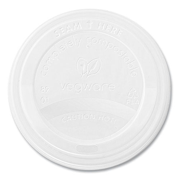 Picture of Vegware VEGVLID89S 89 Series Crystallized Hot Cup Lids&#44; White - Pack of 1000