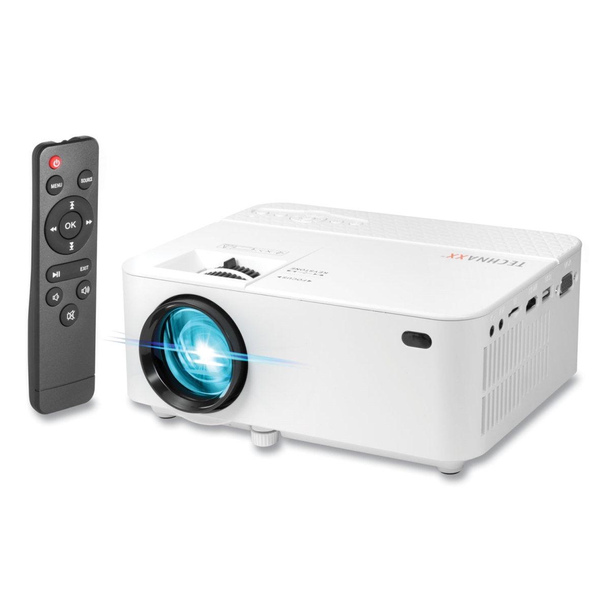 TAX 800 x 480 in. 1800 lm Mini LED Beamer, White & Black - TECHNAXX 4781