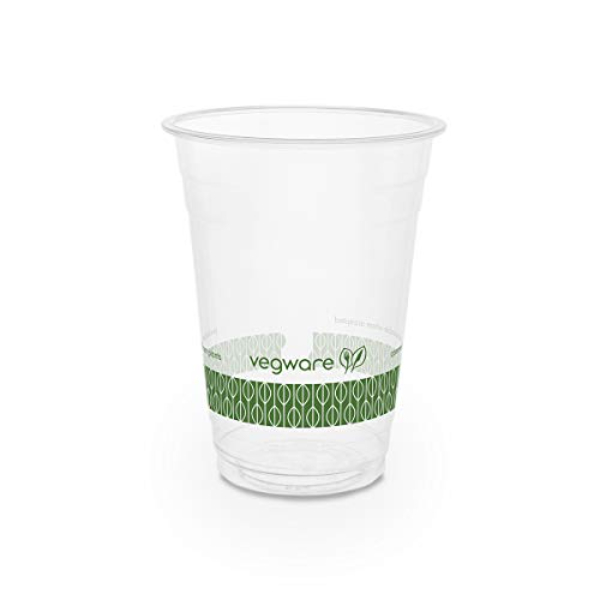 Picture of Vegware VEGR500YG 16 oz Plastic Cold Cup for 96-Series&#44; Clear & Green - Pack of 1000