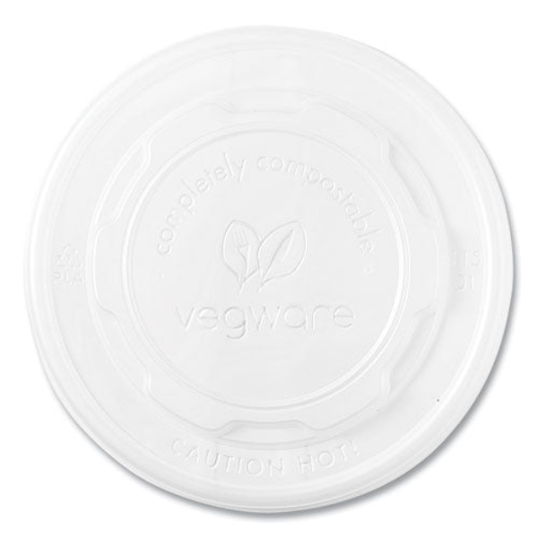 Picture of Vegware VEGVLID115S 115-Series Plastic Flat Hot Lids&#44; White - Pack of 500