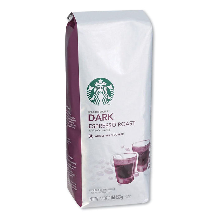 Picture of Starbucks SBK11017855 1 lbs Dark Espresso Roast Whole Bean Coffee Bag