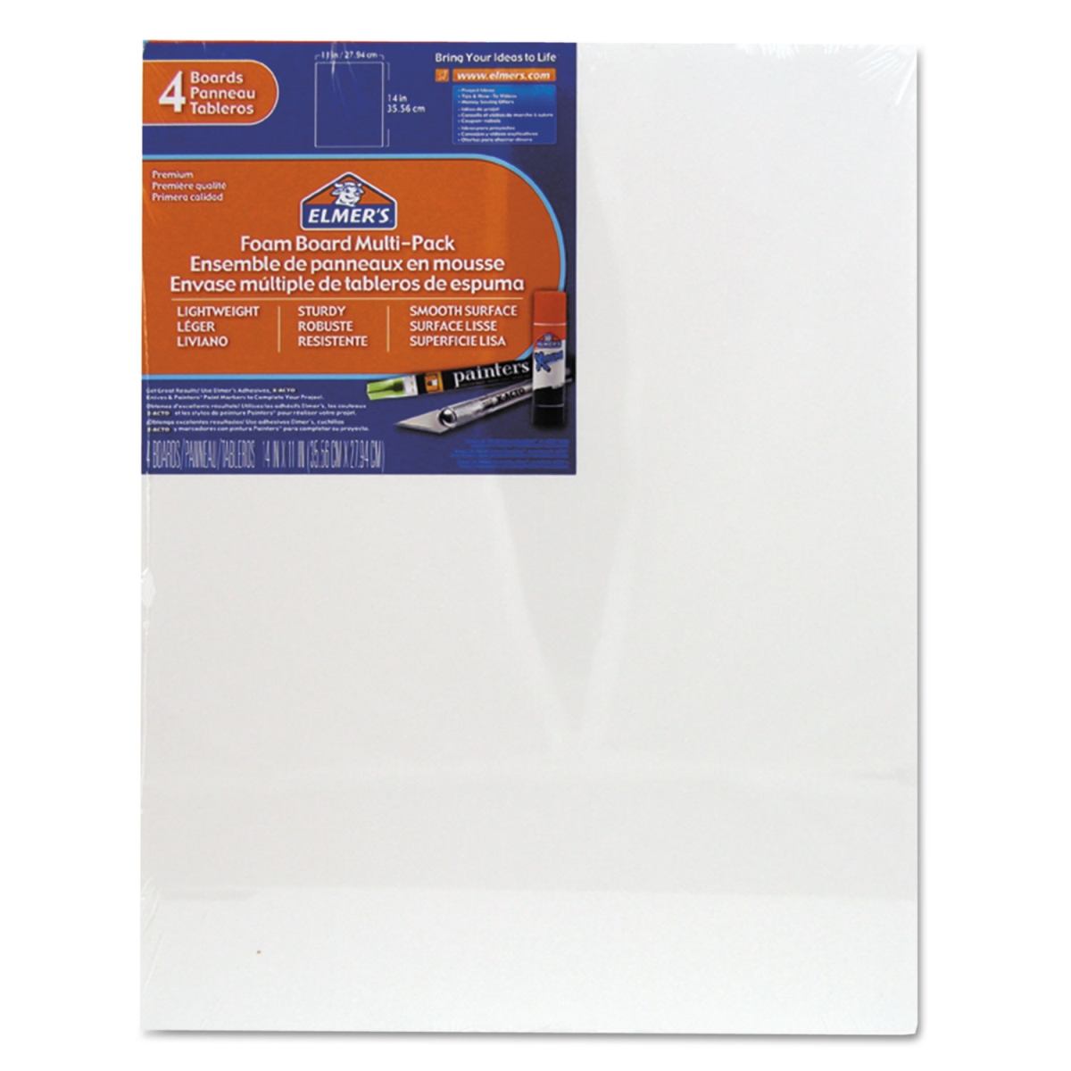 ACJ07007109 11 x 14 in. Pre-Cut Foam Board Multi-Packs, White - Pack of 4 -  POLYMERSHAPES