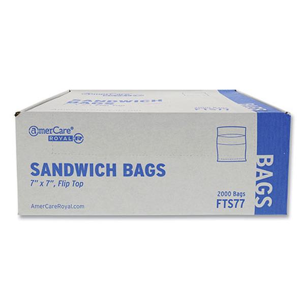 Picture of Amercare RPPFTS77 7 x 7 in. Flip Top Sandwich Bag, Clear - Pack of 2000