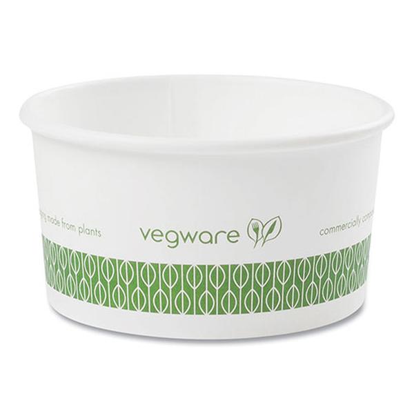 Picture of Vegware VEGSC06G 3.5 Dia. x 1.7 in. 6 oz Soup Containers, Green & White - Pack of 1000
