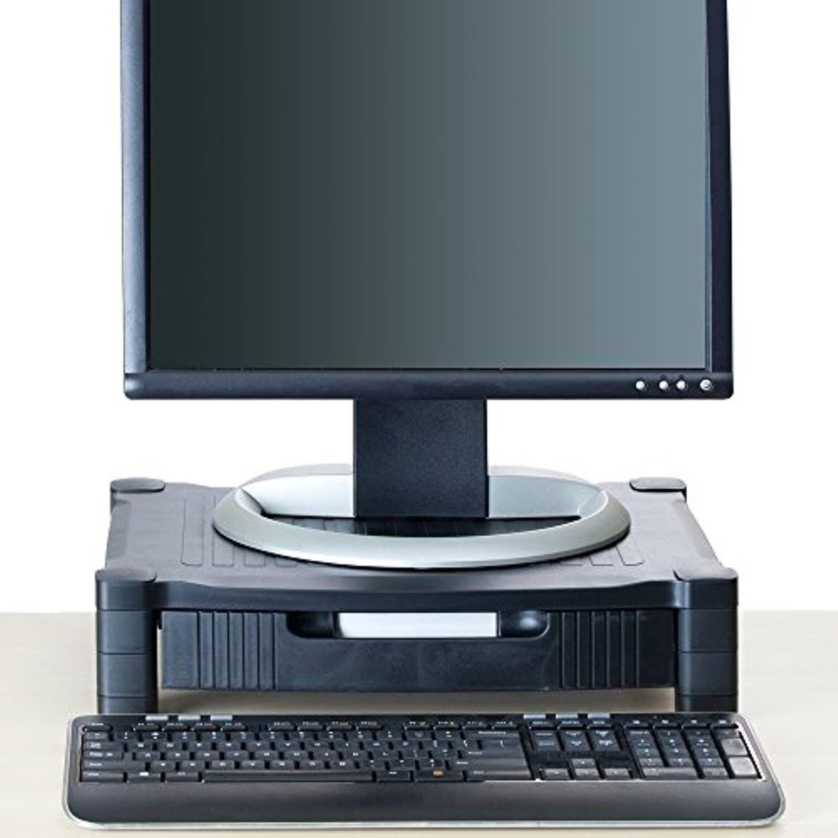 Picture of Mind Reader EMSDRPLMONSTBLK Monitor Stand Riser with Drawer Storage for Computer&#44; Laptop & Desk