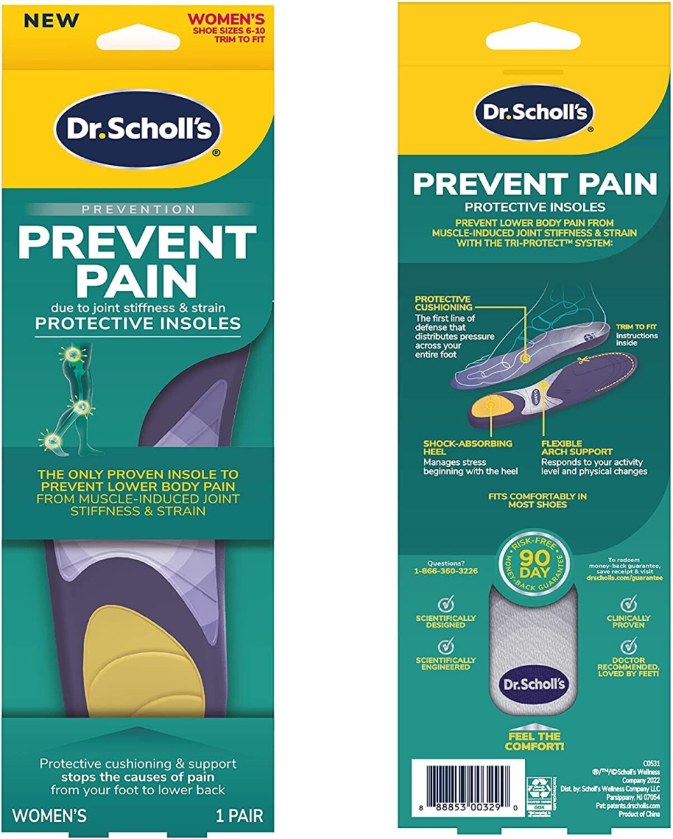 Picture of Scholls DSC00329 Womens Prevent Pain Protective Insoles&#44; Blue - Size 6-10