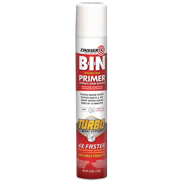 Picture of Rust-Oleum RST356880 24 oz BIN Aerosol Primer with Turbo Spray Paint&#44; White