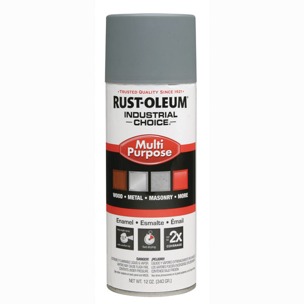 Picture of Rust-Oleum RST1680830V 12 oz 1600 System Multi-Purpose Enamel Spray Paint&#44; Flat Gray