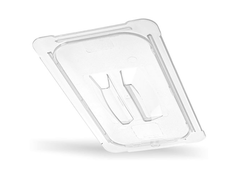 Picture of Carlisle FoodService Products CFS10230U07 10.38 x 12.75 x 0.88 in. StorPlus Polycarbonate Handled Universal Lid - Plastic - Clear