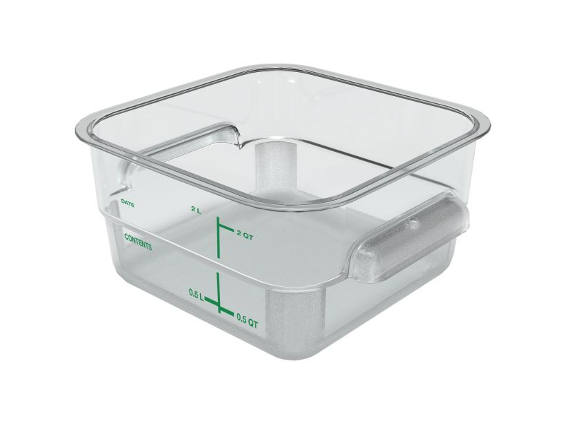 Picture of Carlisle FoodService Products CFS1195007 2 qt. Squares Polycarbonate Food Storage Container - Plastic - Clear