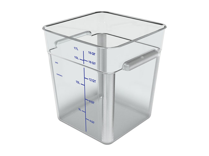 Picture of Carlisle FoodService Products CFS1195507 18 qt. Squares Polycarbonate Food Storage Container - Plastic - Clear