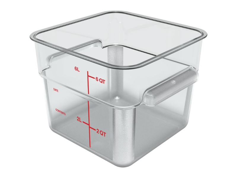 Picture of Carlisle FoodService Products CFS1195207 6 qt. Squares Polycarbonate Food Storage Container - Clear