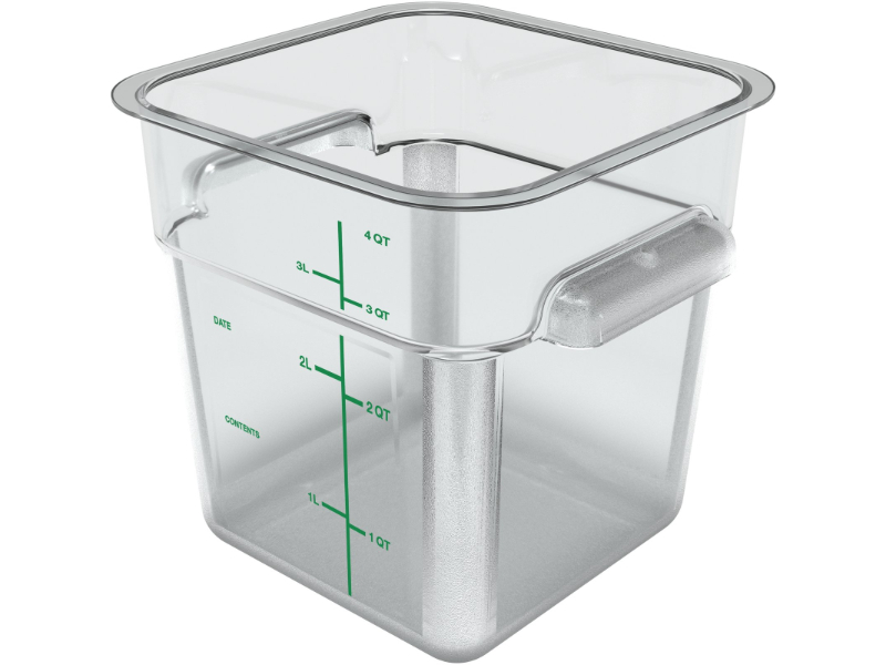 Picture of Carlisle FoodService Products CFS1195107 4 qt. Squares Polycarbonate Food Storage Container - Clear