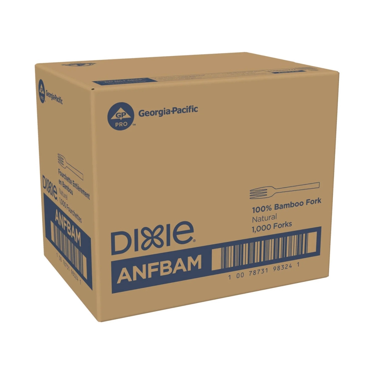 Picture of Dixie DXEANFBAM Bamboo Cutlery Forks - Pack of 100 - 10 per Case