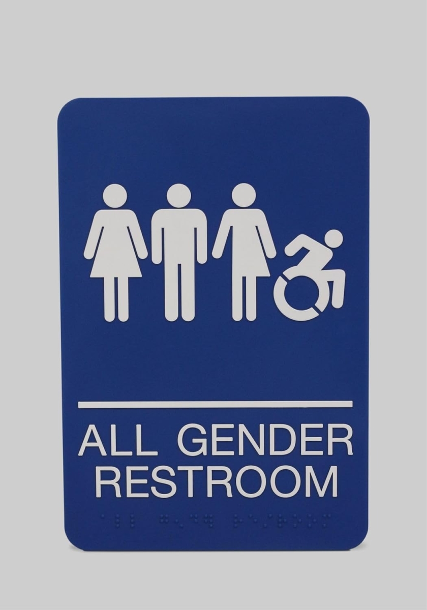 U S Stamp  Sign USS7780 All Gender Restroom ADA Sign44 Blue