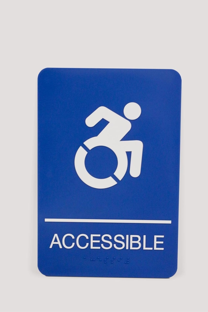 U S Stamp  Sign USS7786 Accessible ADA Sign44 Blue