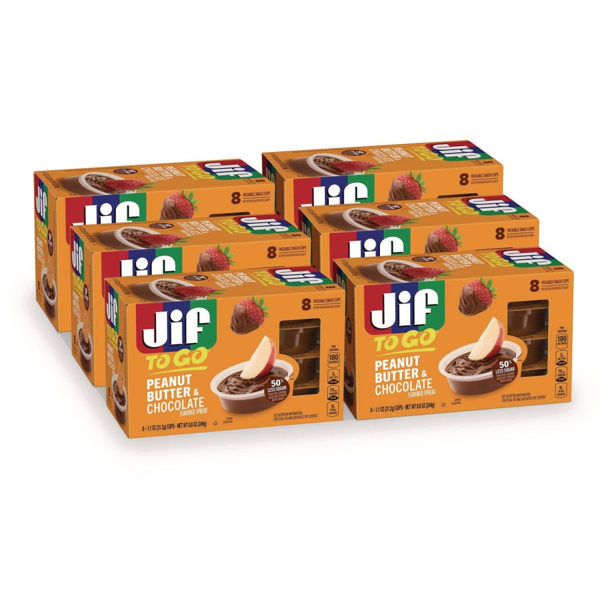 Picture of J.M. Smucker SMU35614 Jif To Go Peanut Butter Chocolate Cup - Pack of 6