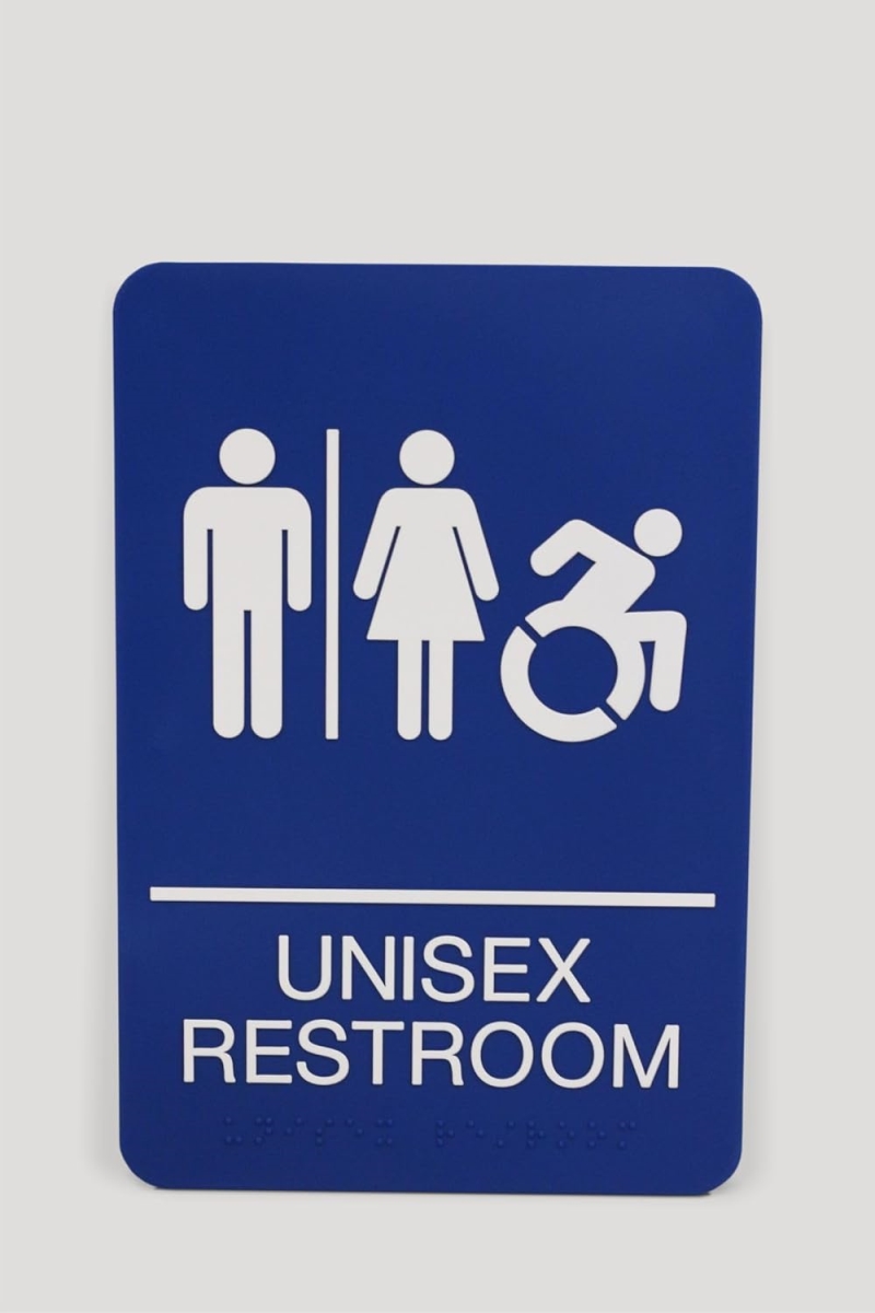 U S Stamp  Sign USS7771 Unisex Restroom ADA Sign44 Blue