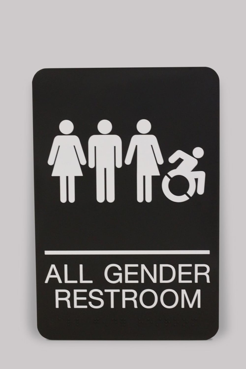 U S Stamp  Sign USS7781 All Gender Restroom ADA Sign44 Black